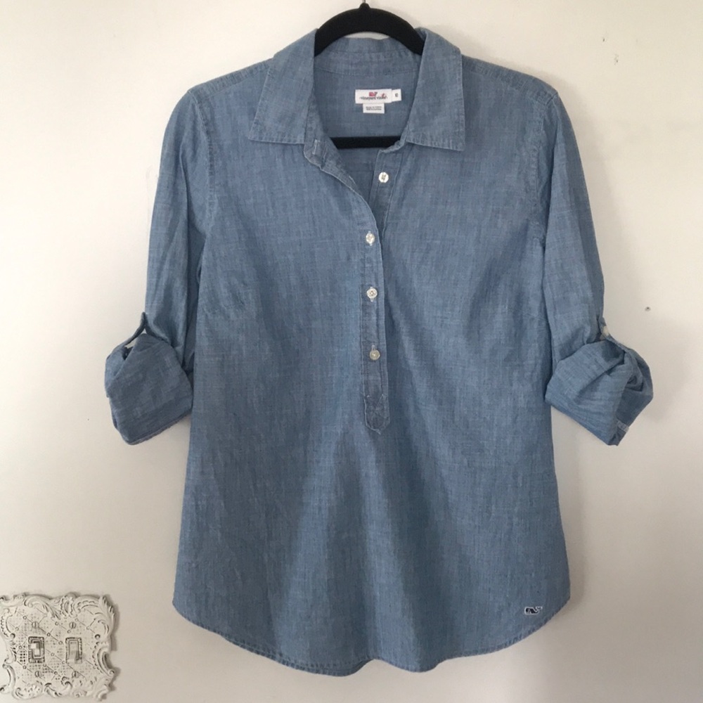 Vineyard Vines Chambray Popover Shirt